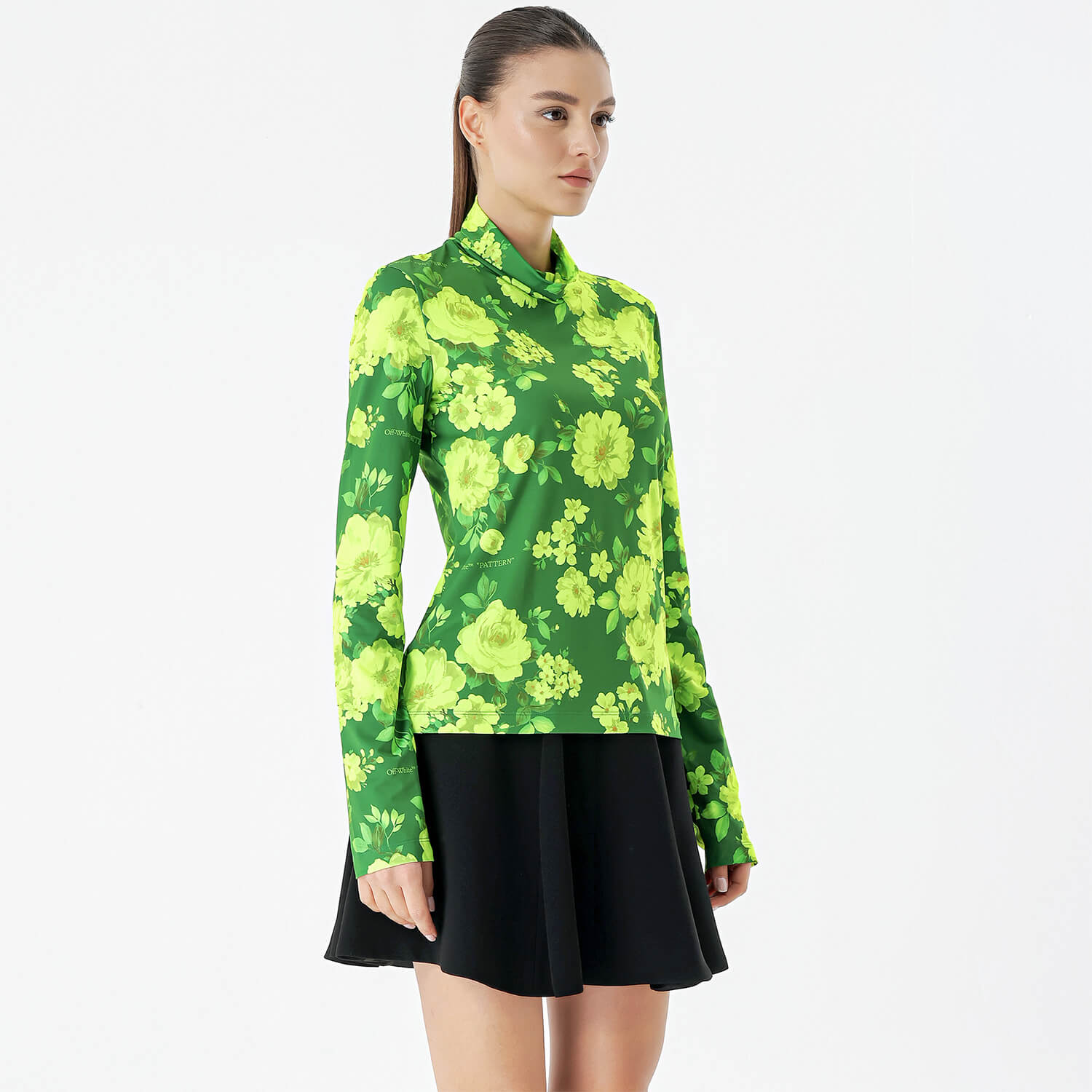 Off White - Green&Yellow Floral Print Blouses